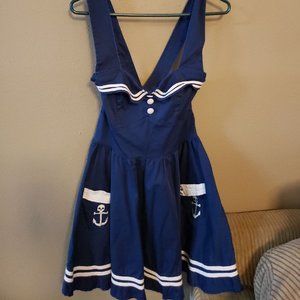 Hell Bunny Vixen Sailor Halter Dress